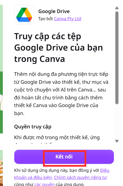 Kết nối Google Drive với Canva AI