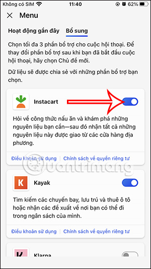 Kích hoạt plugin 