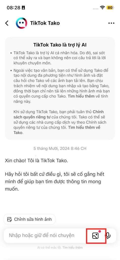 Tải hình ảnh lên Tako TikTok