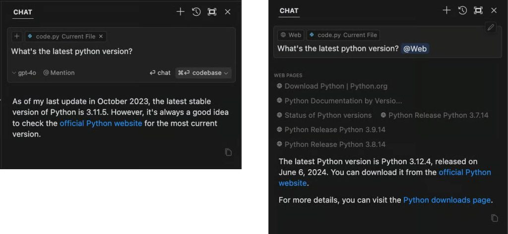 Hỏi về phiên bản Python mới nhất có và không cần tìm kiếm trên web