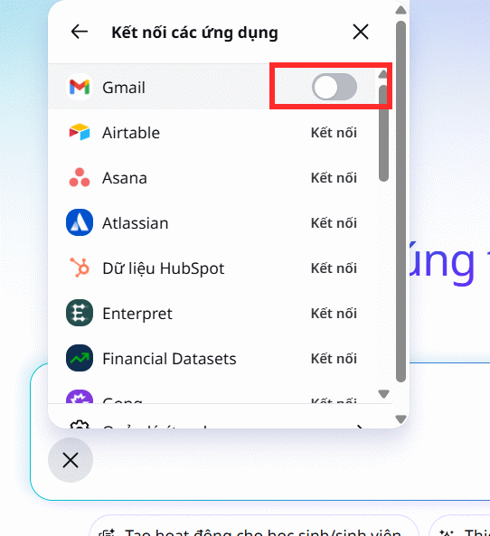 Tắt kết nối Gmail trên Canva 