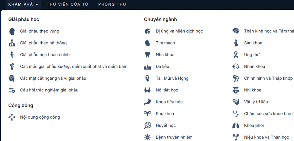 Chủ đề mô hình trên BioDigital Human