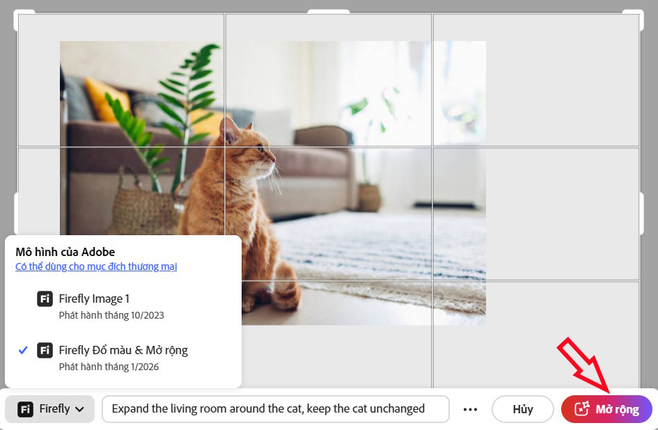 Mô tả mở rộng ảnh trên Adobe Photoshop online