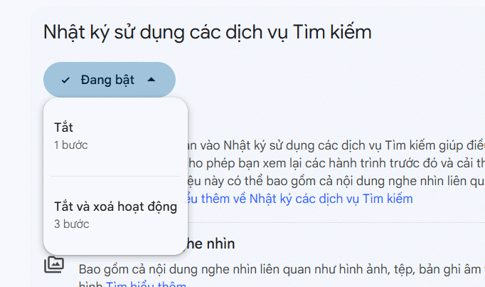 Tắt hoàn toàn dịch vụ tìm kiếm của Google