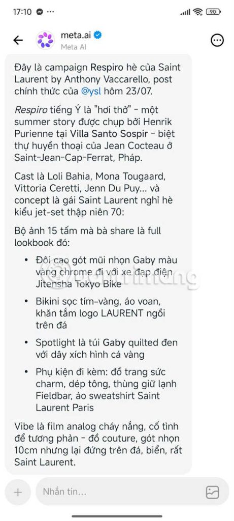Hỏi bài đăng Threads trên Meta AI