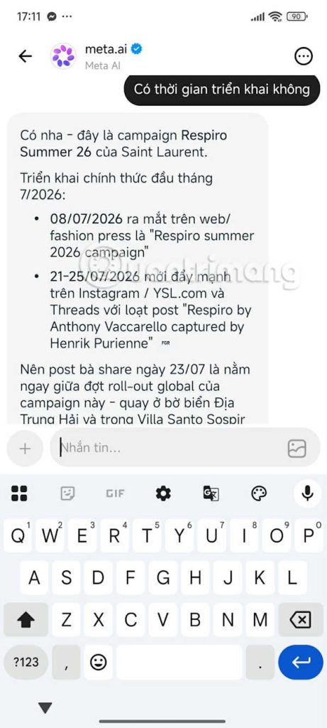 Hỏi về bài đăng trên Threads