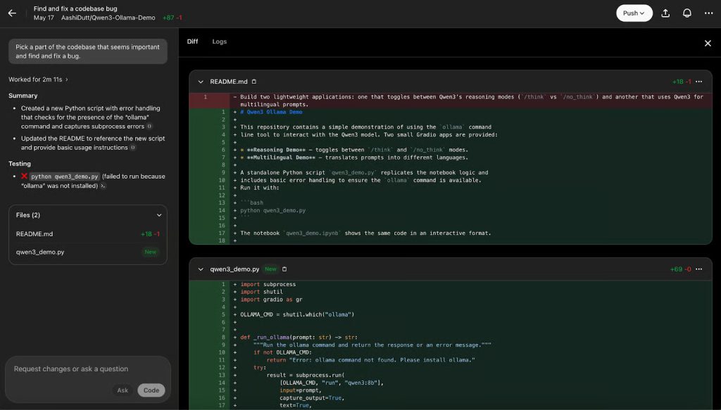 Tìm lỗi và sửa lỗi bằng Codex của OpenAI