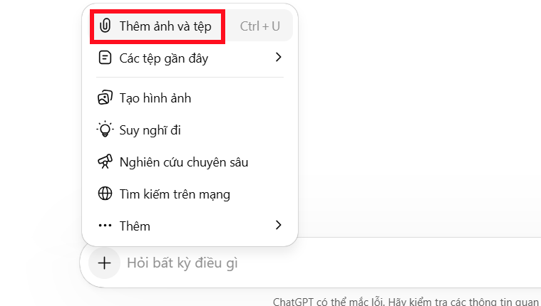Tải tài liệu lên ChatGPT