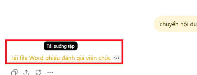 Tải phiếu đánh giá trên ChatGPT