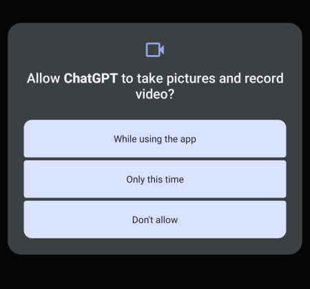 Cấp quyền dùng camera ChatGPT