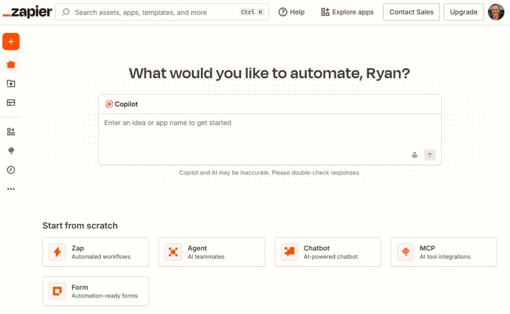 Bảng điều khiển Zapier