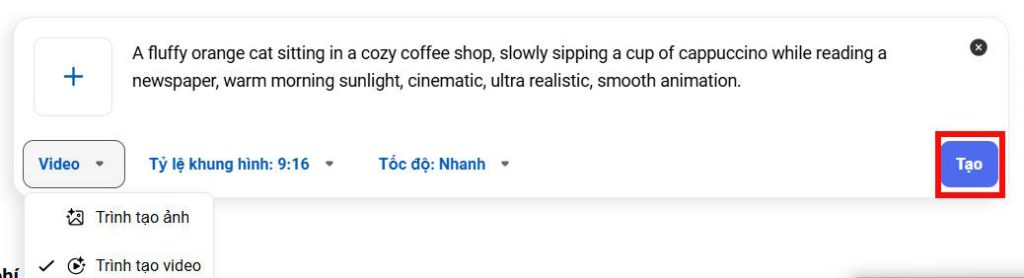 Tùy chọn tạo video AI bằng Bing AI trên máy tính