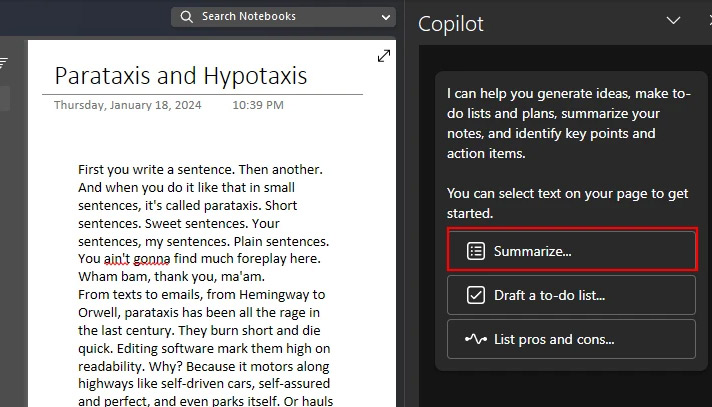 Tóm tắt ghi chú OneNote 