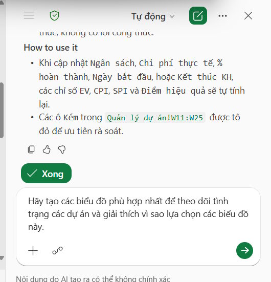 Tạo biểu đồ dữ liệu bằng Copilot trên Excel
