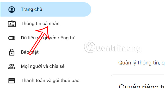 Thông tin cá nhân Google 