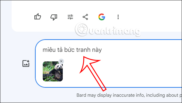 Nhập câu hỏi trên Google Bard 