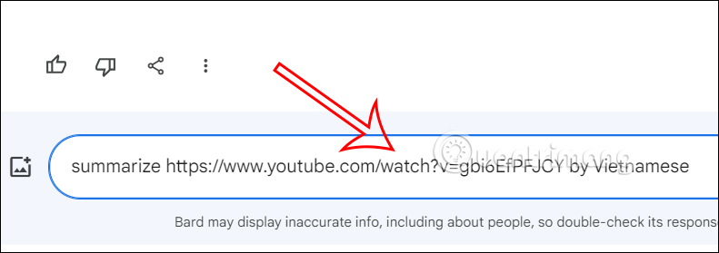Tóm tắt nội dung video YouTube trên Google Bard 