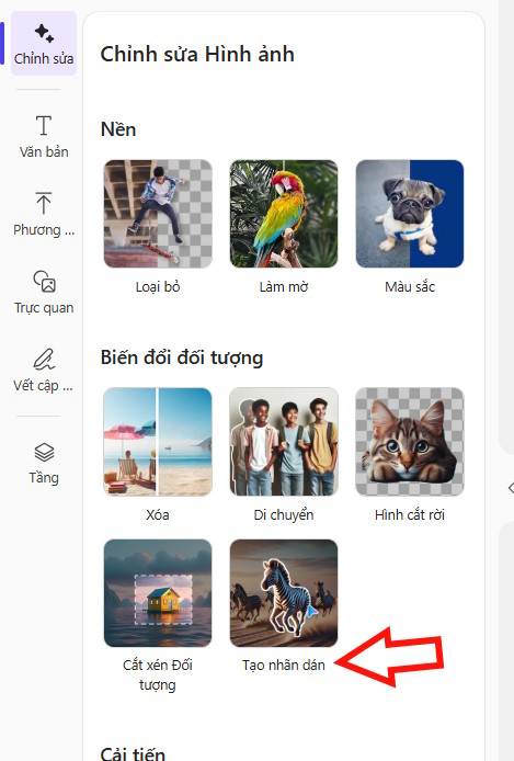 Tạo nhãn dán từ ảnh trên Microsoft Designer