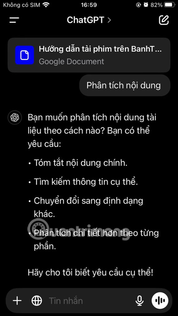 Phân tích tập tin Google Drive trên ChatGPT
