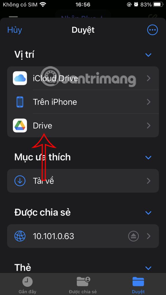 Chọn mở Google Drive