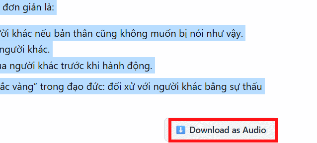 Nút tải file âm thanh trên ChatGPT