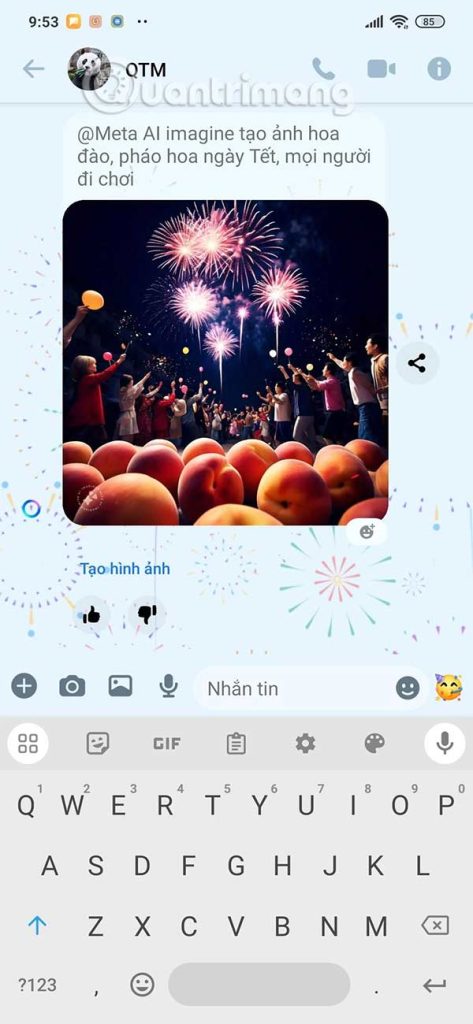Ảnh AI tạo trên Messenger