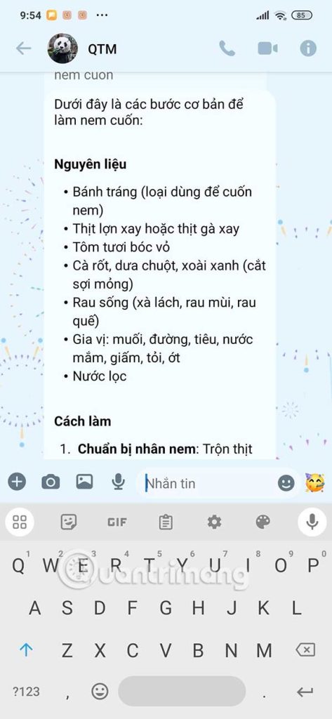 Nội dung trả lời