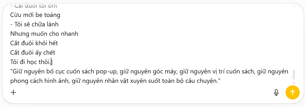 Câu lệnh tạo ảnh minh họa kiểu sách lật