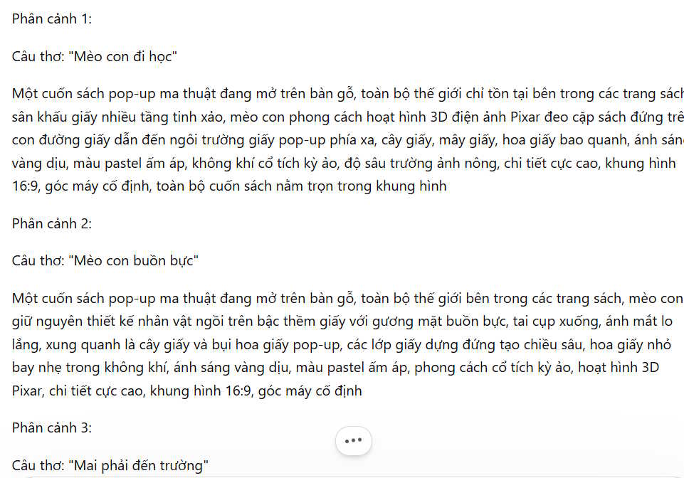 Lệnh mô tả từng ảnh minh họa kiểu sách lật