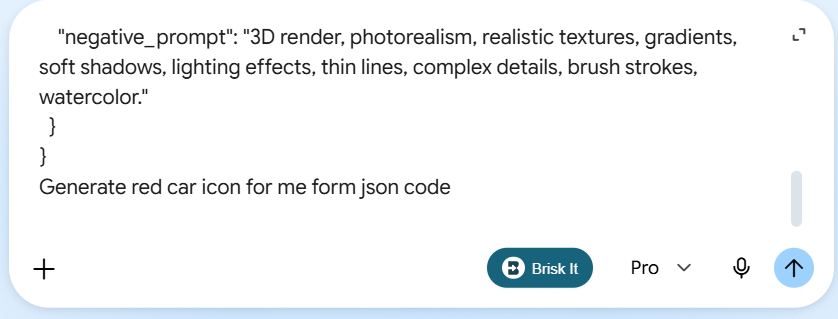 Tạo mã json cho icon mới kiểu Illustrator trên Gemini