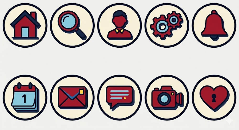 Icon hàng loạt kiểu Illustrator trên Gemini
