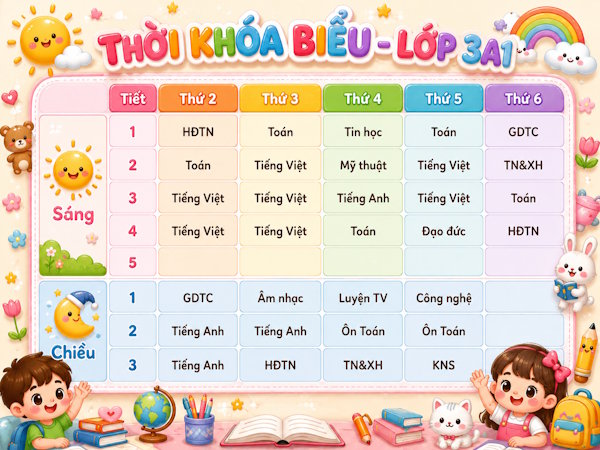 Tạo ảnh thời khóa biểu