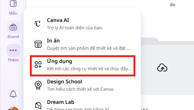 Ứng dụng trên Canva