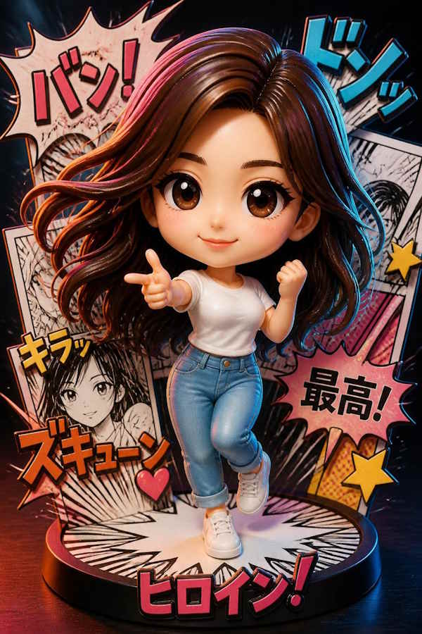 Ảnh tượng đầu lắc AI Bobblehead trên Canva