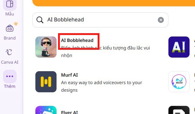 Ứng dụng AI Bobblehead trên Canva