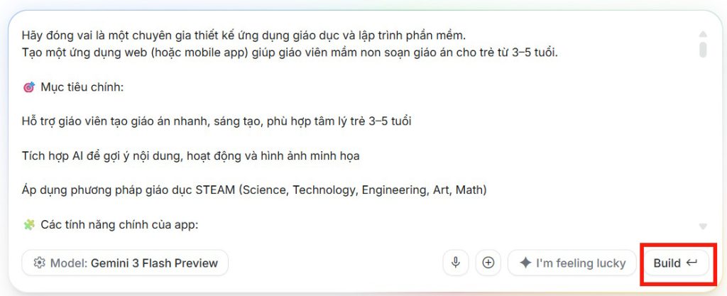 Xây dựng app trên Google AI Studio