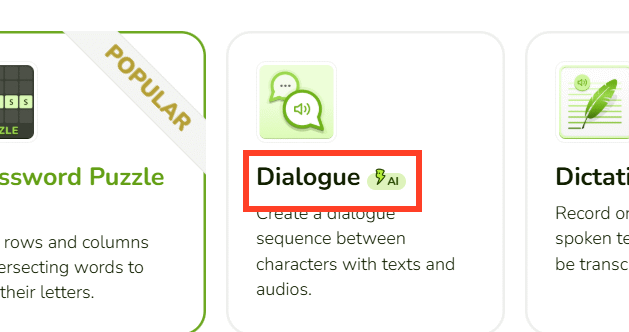 Chọn Dialogue Educaplay