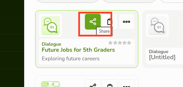 Chia sẻ hội thoại Dialogue tạo trên Educaplay