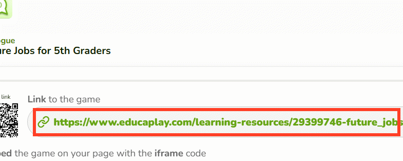 URL hội thoại Dialogue tạo trên Educaplay