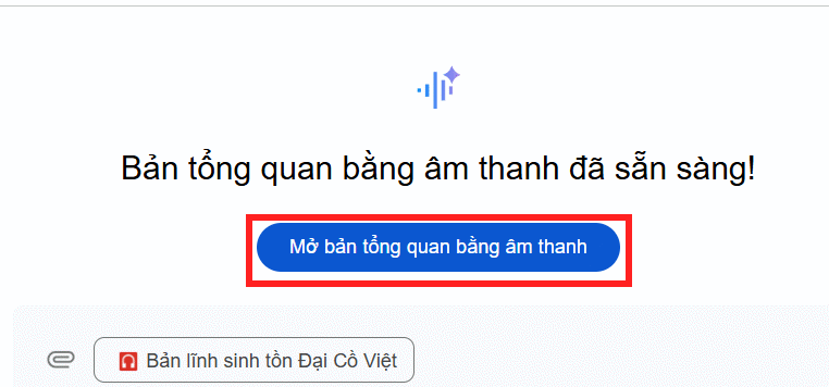 Mở bản tổng quản bằng âm thanh Drive bằng Gemini