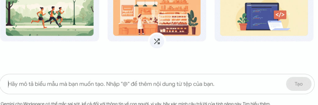 Chọn tài liệu khảo sát trên Google Form