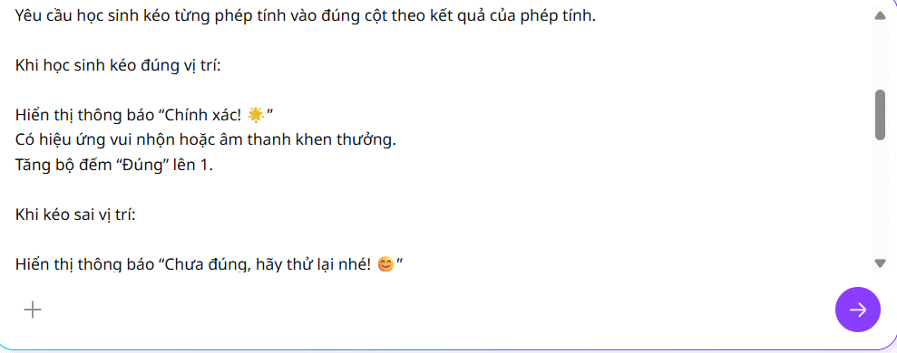 Lệnh tạo game kéo thả trên Canva AI
