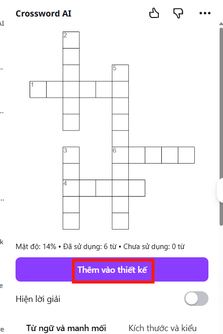 Tạo game ô chữ trên Canva AI