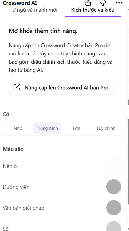 Tạo màu nền game Crossword AI trên Canva AI