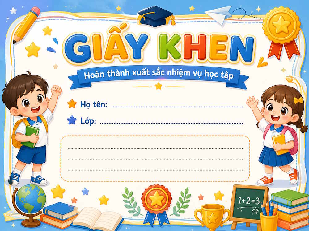 Tạo giấy khen Tiểu học trên ChatGPT