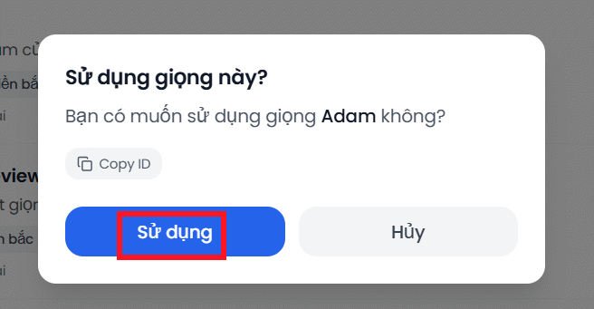 Dùng giọng đọc Admam trên vclip