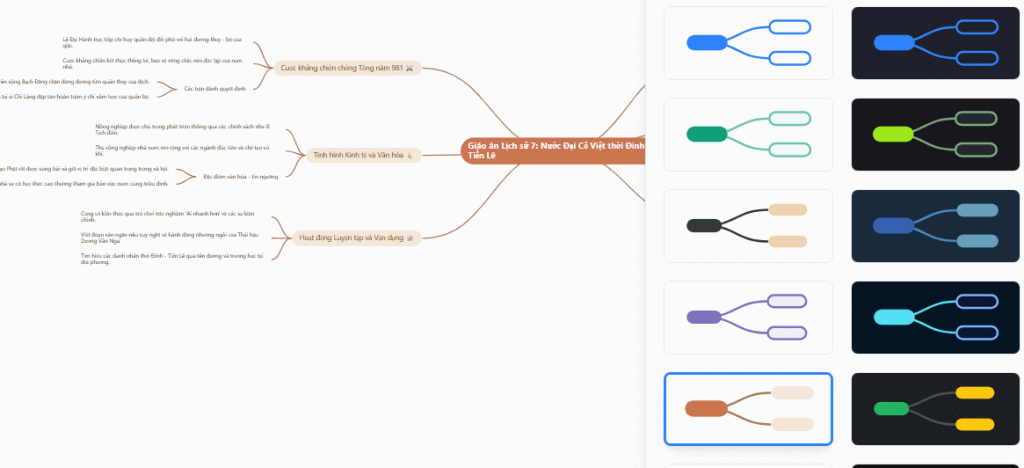 Đổi giao diện Mind Map tạo trên NoteGPT