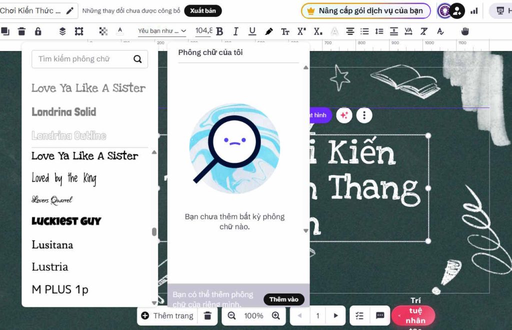Câu hỏi tạo trên Genially AI