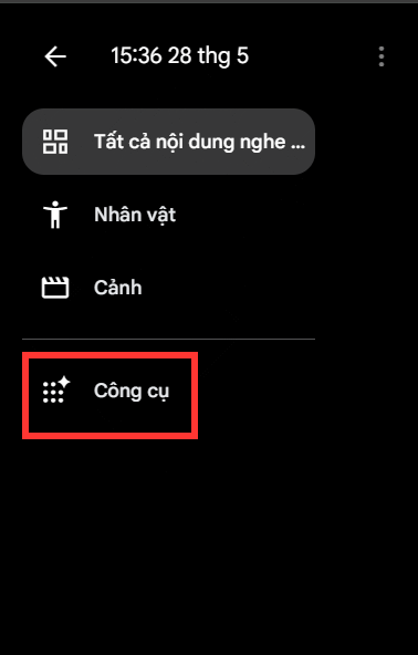 Công cụ trên Google Flow