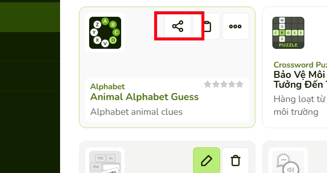 Chia sẻ game Alphabet Game AI trên Educaplay